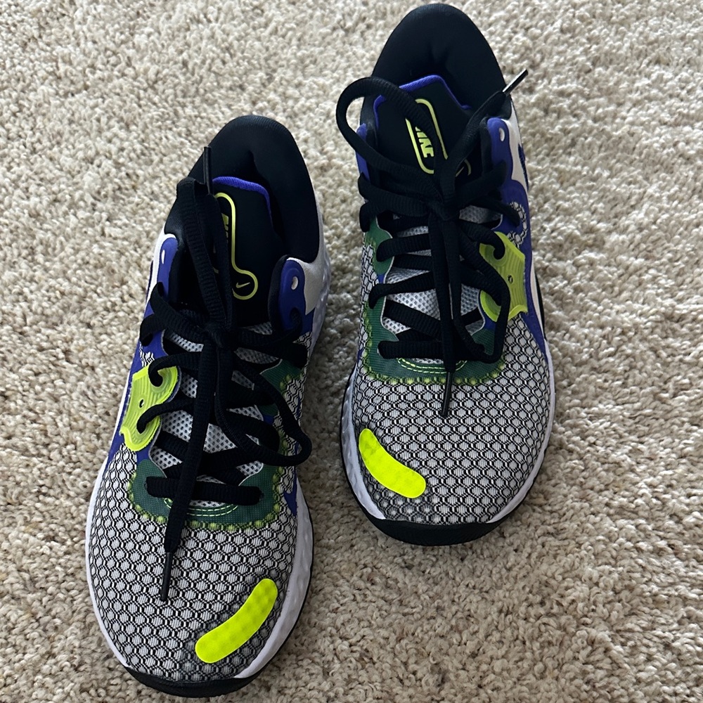 Nike Blue, Black and Yellow Athletic Shoes